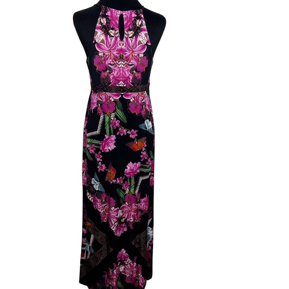 INC International Concepts Maxi Dress Halter Beaded Neck Boho Floral PM Resort - Picture 5 of 9
